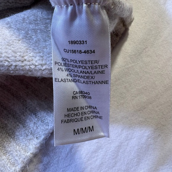 Dalia Knit Sweater Dress Oatmeal Neutral Long Sleeve Mock Neck M - Picture 4 of 6